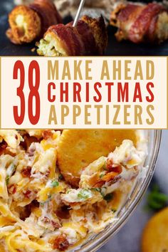 an image of christmas appetizers with text overlay