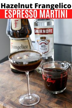 This Hazelnut Espresso Martini recipe is a favourite sweet cocktail to serve at Christmas featuring Frangelico Liqueur, vodka and coffee.