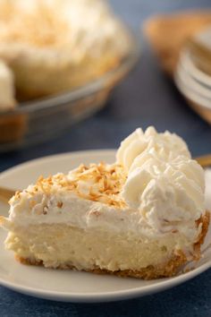 a piece of pie sitting on top of a white plate