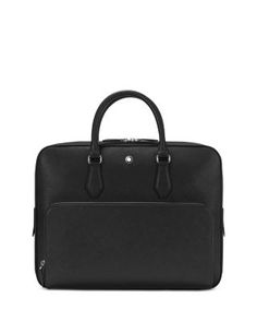 Montblanc Sartorial Leather Document Case Elegant Formal Briefcase In Saffiano Leather, Elegant Saffiano Leather Briefcase For Formal Use, Elegant Formal Saffiano Leather Briefcase, Elegant Bags With Interior Card Slots, Elegant Formal Briefcase With Interior Card Slots, Pick Up, Buy Online, Leather, Free Shipping