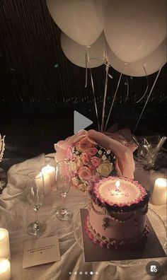 girl pink birthday set up decorations white ballons flowers cake resturant table set up 17 Doğum Günü, 17. Geburtstag, Cute Birthday Pictures, Birthday Ideas For Her, Cute Birthday Ideas, Bday Party Theme, 23rd Birthday, 19th Birthday