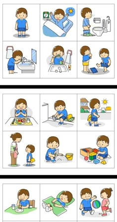 the instructions for how to use a child's bed in different positions and colors