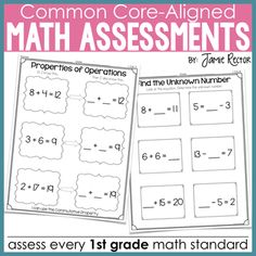 I have dissected the 1st Grade Common Core Math Standards and created a resource that is perfect for assessing your students! The quick assessments included in this packet will provide formative assessments that are an easy form of documentation for mastery of the Common Core Standards for 1st Grade.Each quick assessment highlights the specific vocabulary from the standard and some standards even have up to 4 different assessments to target each specific part of the standard. NOTHING is left out Classroom Assessment, Reading Graphic Organizers, Algebraic Thinking, Math Assessment, Narrative Writing, Opinion Writing, Formative Assessment, Informational Writing, Common Core Math