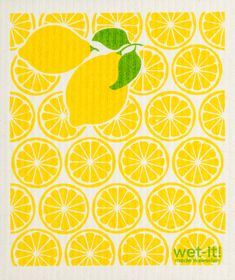 an orange and lemon print on white paper