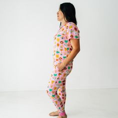 Let’s celebrate! Made from our signature Lunaluxe™ Bamboo, these jogger-style PJ pants feature giraffes, monkeys, elephants & more cute creatures celebrating on a pretty pink background. Pair them with the matching top to make a set, or swap in your fave solid tee! Made from custom-milled Lunaluxe™ Bamboo that’s gentle on sensitive or eczema-prone skin Seasonless fabric keeps you cool in the summer & cozy in the winter No interior tags Wide, comfy elastic waistband with an adjustable drawstring Playful Sleepwear For Loungewear, Playful Stretch Sleepwear For Loungewear, Playful Pink Printed Sleepwear, Playful Stretch Sleepwear, Playful Pink Sleepwear With Relaxed Fit, Playful Pink Relaxed Fit Sleepwear, Playful Pink Bottoms With Elastic Waistband, Playful Pink Bottoms For Sleepover, Playful Fitted Short Sleeve Sleepwear