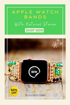 Mystic Beaded Apple Watch Band. Elevate your Smartwatch with our unique beaded smart watch bands handcrafted with natural crystals. Make a fashion statement with these stylish apple watch straps. Our Boho Beaded watch Bands for apple watches are unique and special. 38mm/44mm. Dress up your tech with our special wristbands. Moon Dance Charms offers unique natural stone handcrafted apple watch accessories for women and fashion crystal jewelry, with a bohemian touch. Visit our website > Trendy Adjustable Beaded Apple Watch Band, Bohemian Adjustable Apple Watch Band With Round Beads, Beaded Apple Watch Band Gift, Adjustable Beaded Watch Bands For Gift, Trendy Handmade Adjustable Watch Band, Adjustable Beaded Bohemian Watch Bands, Bohemian Adjustable Beaded Watch Bands, Bohemian Beaded Adjustable Watch Bands, Handmade Bohemian Apple Watch Band