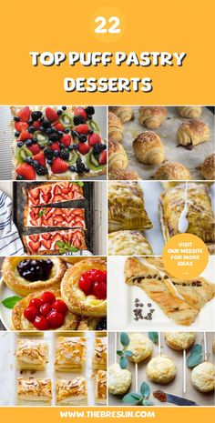 the top pastry desserts are shown in this collage