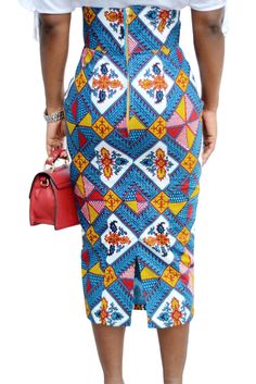 Bluish African Print High Waist Bodycon Pencil Skirt Casual Multicolor Pencil Skirt, Casual Multicolor Lined Pencil Skirt, Multicolor Stretch Pencil Skirt, Multicolor Midi Pencil Skirt For Summer, Multicolor Fitted Midi Skirt, Fitted Multicolor Midi Pencil Skirt, Multicolor Fitted Pencil Skirt, Multicolor Fitted Midi Pencil Skirt, Fitted Multicolor Knee-length Bottoms