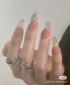 Asian Nails, Blush Nails, Really Cute Nails, Soft Nails, Jelly Nails, Kawaii Nails, Chic Nails, Short Acrylic Nails, Nail Polishes