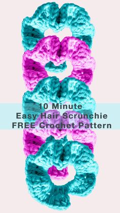 crochet hair scrunchie pattern Knitted Hair Scrunchies Free Pattern, Crochet Hair Bobble, Free Crochet Hair Scrunchie Pattern, Scrunchie Pattern Crochet, Crocheted Scrunchies Free Pattern, Crochet Last Minute Gifts, Free Scrunchie Crochet Pattern, Crochet Scrunchie Pattern Free Easy, Crocheted Hair Scrunchies