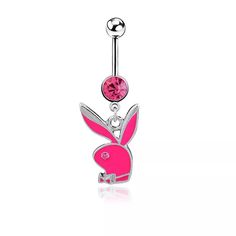 Rabbit Navel Bell Button Rings . In Pink Play Boy Bunny Belly Button Rings, Cute Belly Piercings, Nose Piercing Cute, Belly Piercings, Navel Piercing Jewelry, Belly Piercing Jewelry, Bell Button, Cute Piercings, Button Rings