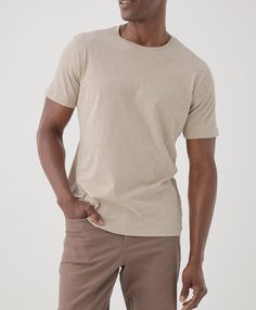 Made with our bestselling Softspun fabric, this Crew is the perfect addition to your organic basics collection Semi-fitted body, ideal for layering Ribbed crew neck, short sleeve Hits at the hip, straight hem Beige Organic Cotton Crew Neck Top, Beige Stretch T-shirt For Everyday, Everyday Stretch Beige T-shirt, Organic Basics, Crew Neck Tee, Wheat, Heathers, Layering, Nordstrom