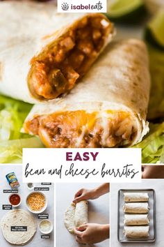 an image of easy bean and cheese burritos