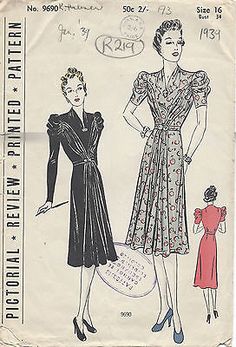 an old fashion sewing pattern from the 1950's