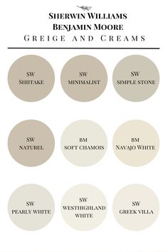 sherylin williams's behrwinn more cream and white paint colors