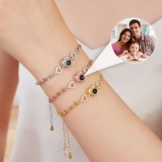 ❤ You Don't Need Expensive Gifts To Make A Person Happy, You Just Need To Hit Their Emotions.   Look No Further Than Our Magical Photo Projection Bracelet With Gemstones Chain !   See How Emotional People Will Get When They Receive This Wonderful Photo Bracelet Gift From You. ❤ A Custom Memorial Picture Bracelet For Anything You Love In Life.   Our Braclet Allows You To Carry Your Most Cherished Memories Right On Your Wrist, Creating An Enchanting And Personalized Experience Like No Other. ❤ An Photo Projection Bracelet, Picture Bracelet, Bracelet Photo, Dating Gifts, Bracelet With Heart, Expensive Gifts, Custom Memorial, Photo Charms, Heart Chain