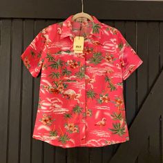 Fun Fun Fun This Spring Summer Hot Pink Hawaiian Shirt Size M Brand New With Tags Hawian Shirt, Hibiscus Shirt, Hawaiian Polo, Pink Hawaiian Shirt, Fun Fun Fun, Hawaiian Outfit, Summer Hot, Fun Fun, Clothing Labels