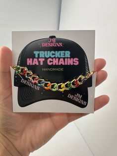 Introducing our Trucker Hat Chains - a unique accessory that elevates your style  Choose from different chain options to match your personal style and hat colors. Can also be used for backpacks, jackets, and anything it'll clasp onto.  Features: *Length & Adjustability: Featuring an adjustable length mechanism to fit various hat sizes and wearer preferences *Easy Clip-On Design: Equipped with a secure, yet easy-to-use clasp that attaches seamlessly to your trucker hat and clothing, making it a b Hat Chain, Rainbow Hat, Clothing Making, Rainbow Hats, Rave Accessories, Chapeau Cowboy, Hat Accessories, Style Statement, Stylish Gifts