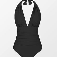 Cupshe Women One Piece Swimsuit Deep V Neck Tummy Control Halter Twisted Backless Bathing Suits New With Tag . Color Black And Size Med Fitted Solid Color Swimwear For Party, Party Fitted Solid Color Swimwear, Fitted Solid Color Party Swimwear, Chic Solid Swimwear For Night Out, Chic Black Halter Neck Swimwear, Backless Bathing Suits, Summer 25, Black Bathing Suits, Black Halter