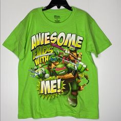 Brand New Without Tags! Graphic Short Sleeves Tee Featuring The Teenage Mutant Ninja Turtles. Official Product. 100% Cotton. We Are A Smoke-Free And Pet-Free Home. Green Crew Neck T-shirt For Play, Green Cartoon Print Tops For Playwear, Paw Patrol Shirt, Ninja Turtle Shirt, Turtle Shirts, Paw Patrol Nickelodeon, Purple Girls, Boy Tees, Green Shorts