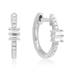 These huggies are clean and straight forward with a luxe twist. The sparkling baguettes elevate these everyday wears to the next level. Available in 14k yellow, rose or white gold .05ctw diamonds 8.5mm inner diameter By Curated by AB Diamond Huggie Earrings, Straight Forward, Huggie Earrings, Yellow Rose, Huggies Earrings, Next Level, Everyday Wear, The Next, Diamonds