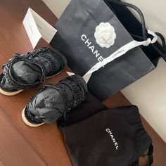 Chanel Sandals * Worn Only Once* - Selling Because I Cannot Use Them That Often Where I Live. Has Dustbag For Each Shoe, Original Bag, And Tag. Size Is 35.5 But I Am A 6.5 Us On Any Other Shoe. So Fits A 6 & 6.5 Us Bought In Rome, Italy **Can Ship By: Jan 16** Shoes Chanel, Chanel Sandals, Where I Live, Original Bags, Sandals Black, Chanel Shoes, Rome Italy, Black Sandals, Women's Shoes Sandals