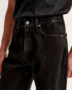 Our on-trend loose jeans that are relaxed and loose-fitting through the hip and thigh in our 100% cotton no-stretch fabric and broken-in denim feel. Features a black wash and clean hem. Jean Fits, Workwear Jeans, Male Style, Men's Bottoms, Stretch Cotton Fabric, Denim Pocket, Cotton Jeans, Loose Jeans, Pocket Bag