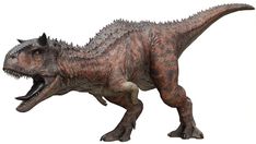 a dinosaur with its mouth open and it's teeth wide open, standing in front of a white background