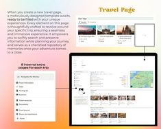 the travel page is displayed on a computer screen