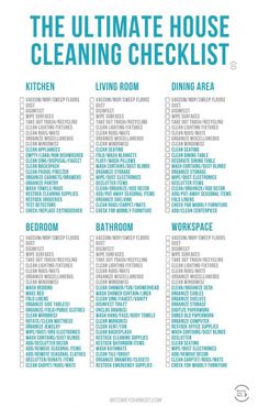 the ultimate house cleaning checklist for every room in your home, from floor to ceiling