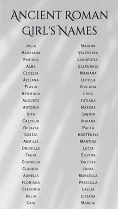 Ancient Roman Names, Word Prompts, Interesting Names, Exotic Baby Names, Writing Names, Oc Names, Traditional Baby Names, Roman Names