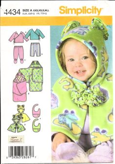 a child's hooded jacket and pants sewing pattern