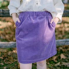 This chic corduroy mini skirt blends comfort and style effortlessly. The elastic waist ensures a relaxed fit, while functional pockets add practicality. Perfect for transitioning from autumn to winter, it's a cozy, stylish option for cooler days. SKIRT DETAILS: ⚬ Elastic waistband with adjustable drawstring. ⚬ Side pockets ⚬ The color of the pants in the picture is Lavender.  FIT / SIZE ⚬ The skirt length is approximately 20 inches (50 cm). ⚬ Relaxed Fit. ⚬ Handmade to order (can be made-to-meas Casual Fall Outfit, Skirt Details, A Line Mini Skirt, Skirt With Pockets, Corduroy Skirt, Clothing Care, Style Expert, Casual Fall Outfits, Skirts With Pockets