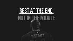 a baseball player with the words rest at the end not in the middle on a black background