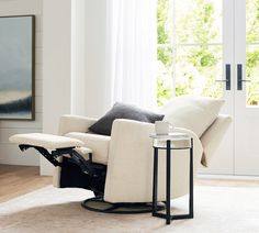 a living room scene with focus on the reclining chair