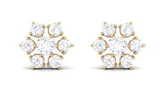 Product Details These Floral Stud Earrings feature Round Cut Diamonds set in a Prong Setting, arranged in a beautiful floral design. The Gold Metal and Screw Back Closure ensure the earrings stay securely in place. These sparkling Diamond Earrings are sure to turn heads and make a statement, whether youre wearing them for a casual occasion or a night out. They also make a fantastic birthday gift for a special woman in your life. Product Information SKU SHP-EARRINGS082210048 Weight 1.28 gm (Appro Formal Flower Earrings With Prong Setting, Formal Flower-shaped Earrings With Prong Setting, Classic White Flower Shape Cluster Earrings, Classic White Flower-shaped Cluster Earrings, White Diamond Flower-shaped Earrings For Anniversary, Flower Shaped Diamond Bridal Earrings For Gifts, Flower-shaped Diamond Bridal Earrings For Gift, Dainty Diamond Flower Bridal Earrings As Gift, Traditional Flower Earrings For Wedding