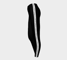 Modern and sleek Black and White Stripe Czarina leggings. | Czar Clothing Black Compression Leggings For Streetwear, High Stretch Black Yoga Pants For Streetwear, Black Sportswear Tights For Streetwear, Black Stretch Leggings For Streetwear, Black Compression Tights For Streetwear, Fitted Black Athleisure Sweatpants, Fitted Black Sweatpants Athleisure, Black Sportswear Yoga Pants, Black Yoga Pants For Loungewear