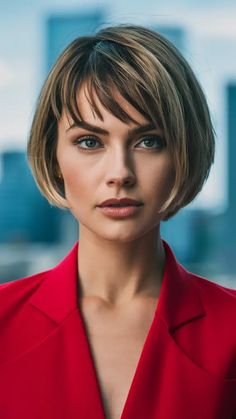 65 Stunning Bob Haircuts with Bangs for a Modern Look: Styles for Long, Medium, and Short Hair Pixie Bobs, Angled Bangs, Bangs Styles, Shoulder Haircut, Bob Haircuts With Bangs, Bob Hair Styles, Haircut For Women, Edgy Pixie, Classic Bob