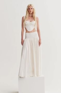 Nelly Corset Top — White | For Love & Lemons Spring 2024 Wedding, Rehersal Dinner Dresses, Ultra Feminine Style, Engagement Party Dresses, Bridal Corset, Bridal Outfit, Bridal Shower Dress, Engagement Dresses, Vintage Elegance