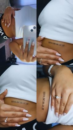 Small Tattoos On Side Of Ribs, Women’s Rib Tattoo, Birth Date Tattoos For Women, Roman Numeral Rib Tattoo, Front Rib Tattoos For Women, Date Tattoos For Women, Small Date Tattoos, Tattoo Ideas Female Ribs, Ribs Tattoo For Women