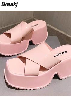 Shipping: Worldwide Express Shipping AvailableDelivery time: 7-15Days Fast ShippingReturns: Fast refund, 100% Money Back Guarantee.SPECIFICATIONSWith Platforms: YesUpper Material: PUStyle: FashionSide Vamp Type: OpenSandal Type: BasicPlatform Height: 0-3cmPattern Type: SolidOutsole Material: RubberOrigin: Mainland ChinaOccasion: CasualLining Material: PUItem Type: SandalsInsole Material: PUHeel Type: Square heelHeel Height: Super High (8cm-up)Fit: Fits true to size, take your normal sizeFashion Sandal Slippers, Shoes 2023, New Street Style, Wedges Shoes, Summer Hot, Chunky Sandals, Pu Heels, Bride Shoes, Punk Goth