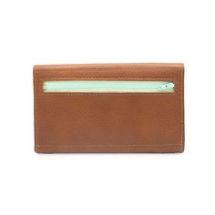 British TanTHE wallet. Functions like a dream, holds all you need, doubles as a clutch. Available in a myriad of colorful leather options, so you can choose the one that is perfectly you. This classic design features 6 credit card slots, a compartment for organizing bills and receipts, and a back zippered coin pocket— all in a slender silhouette. The sleeve of this wallet also holds your phone, so feel free to carry it solo anytime you feel like getting dressed up. Available in soft chrome tanne