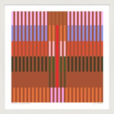 an art print with different colored lines on it