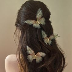 Romantic Butterfly Hair Clip Hairpin · KOSMUI · Online Store Powered by Storenvy Boho Hair Pins, Fairy Hair, Handmade Hair Clip, Rhinestone Hair Pin, Vintage Hair Accessories, Butterfly Hair Clip, Pearl Hair Pins, Princess Hairstyles, Hair Accessories Clips