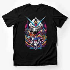 Retro Robot Anime T-Shirt, Vintage Mecha Design, Colorful Sci-Fi Graphic Tee, Unisex Fashion Male T-Shirt Custom graphic T-Shirt.Customize your color Cotton Multicolor Cartoon Print Tops, Cotton Tops With Multicolor Cartoon Print, Cotton Tops With Cartoon Print In Multicolor, Black Short Sleeve Shirt With Cartoon Print, Multicolor Short Sleeve Sublimation Design For Fans, Multicolor Graphic Tee With Short Sleeves, Multicolor Graphic Design Short Sleeve Shirt, Multicolor Cartoon Print Tops Fan Merchandise, Multicolor Cartoon Print Tops For Fan Merchandise