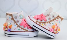 Casual High-top Sneakers For Birthday, Cute High-top Sneakers For Birthday, Cute High-top Sneakers As Gift, Donut Shoes, Donut Dress, Overalls Boys, Tutu Dress Costumes, Bling Converse, Pink Toes