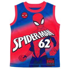 Get ready for an epic comic-book adventure in this cool Spidey and His Amazing Friends sports set! This comfy and stylish sleeveless basketball jersey and basketball shorts set features cute and vibrant artwork of iconic Spiderverse superheroes that your hero will love to wear with a choice of Spiderman, Miles Morales, and the Incredible Hulk designs! Made of a soft and lightweight mesh material for lasting comfort, this fashionable Marvel athletic outfit is perfect for sports, play, and everyda Sporty Tops With Character Print For Sports, Black Sleeveless School Top, Character Print Tops For Summer Sports, Red Cartoon Print Tops For Playwear, Sporty Sleeveless Top For School, Sporty Tops With Character Print For Sports Events, Playful Sleeveless Top With Character Print, Fun Red Sleeveless Top, Sporty Multicolor Character Print Tops