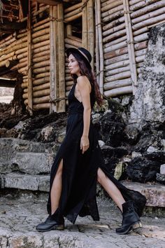 Boho Black Wedding Dress Wrap Black Bohemian Wedding Dress | Etsy Chic Maxi Dress For Festival, Elegant Festival Maxi Dress, Black Flowy Bohemian Dress, Black Flowy Boho Dress, Bohemian Black Flowy Maxi Skirt, Flowy Black Bohemian Maxi Skirt, Black Bohemian Maxi Dress For Party, Black Bohemian Dress With Loose Fit, Flowy Black Boho Dress