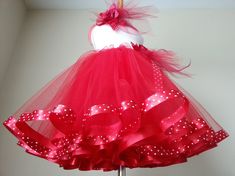 "Red Tutu with ribbon trim, tutu skirt, birthday skirt, christening outfit, photo prop, flower girl skirt, 2-5 years old, toddler girl.  Tutu made with tulle, silk flowers and trimmed with satin ribbon, elastic waste band for a perfect fit and easy dressing.  skirt length is 15\".  Adjustable headband included." Tutu With Ribbon, Birthday Skirt, Ribbon Trim Tutu, Red Tutu, Outfit Photo, Girl Tutu, Christening Outfit, Adjustable Headband, Easy Dressing