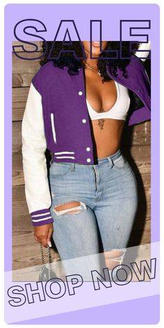 Purple Casual Solid Buckle Outerwear Trendy Spring Outerwear For College, Fitted Varsity Outerwear For Spring, Trendy Fitted Solid Color Outerwear, Trendy Fitted Summer Outerwear, Trendy Purple Outerwear, Casual Purple Outerwear For Summer, Casual Purple Summer Outerwear, Trendy Fitted Outerwear For Day Out, Summer Fitted Purple Outerwear